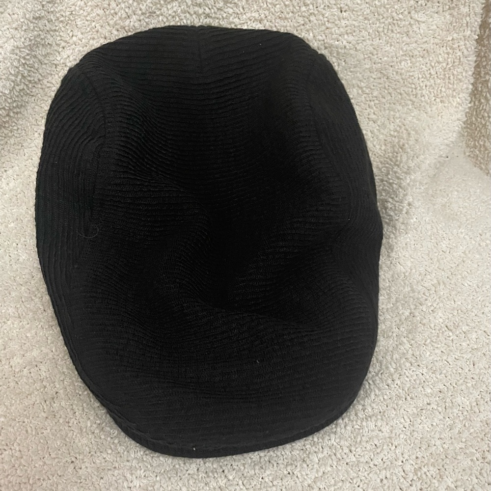 Dockers Newsboy Cabbie Hat Mens S/M Black Charcoal Cap Pre-owned